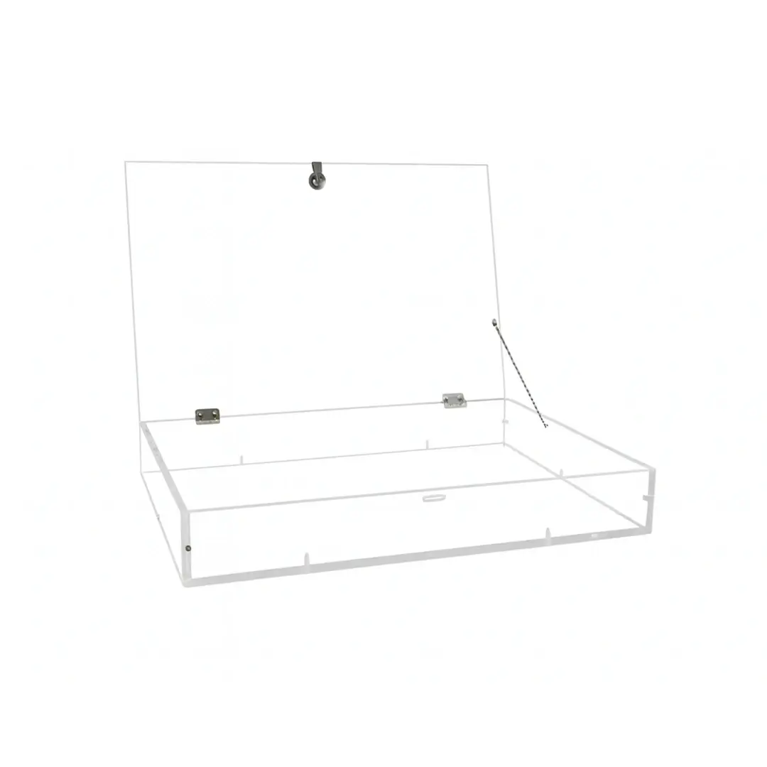 Vitrine acrylique avec serrure et chaînette