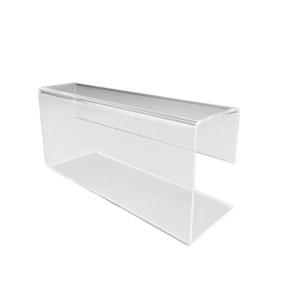 Présentoir transparent pour boite en Plexiglass plié 5 mm