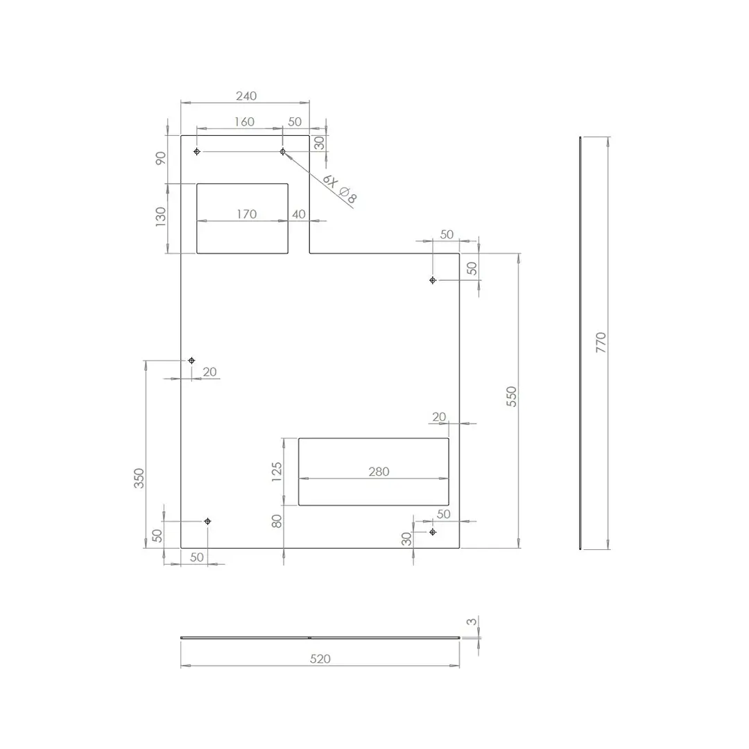 Découpe Plaque Plexiglass Transparent sur mesure pour Tableau PDL selon plan