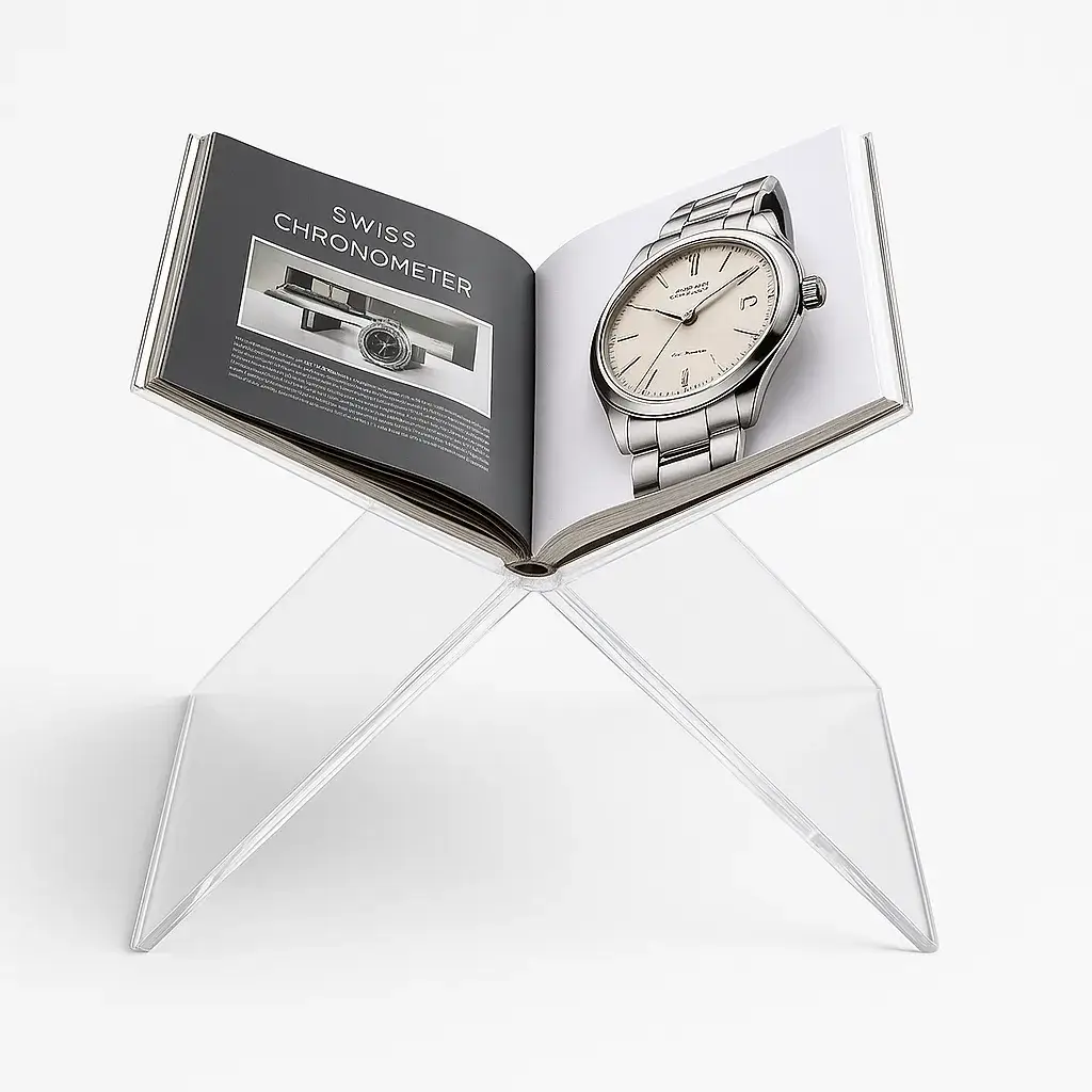 Présentoir Transparent / Support pour Livre Ouvert en Plexiglas 10 mm