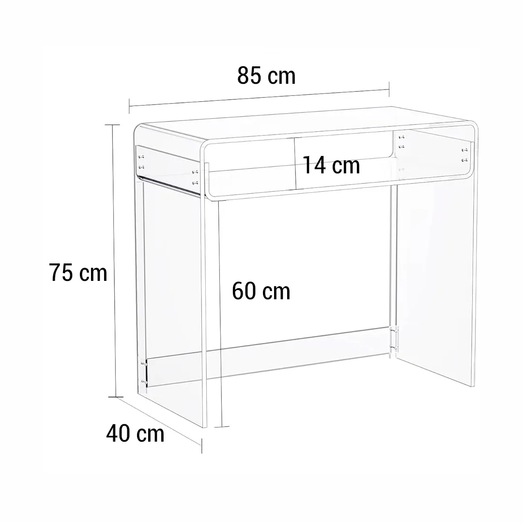 Bureau transparent 85 x 40 x 75 cm