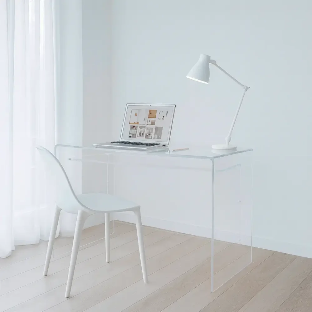 Bureau transparent Plexiglass Tablette