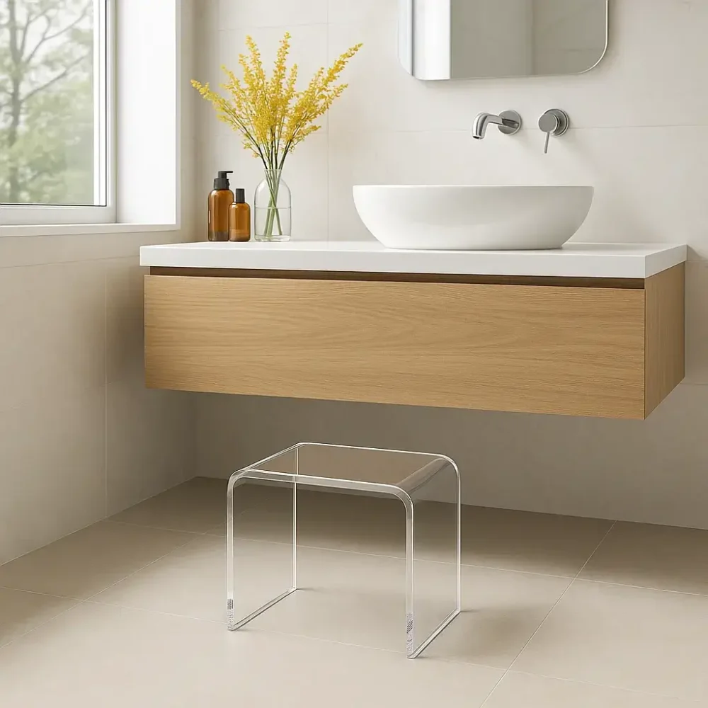 Marche pied transparent Salle de Bain Plexiglas Acrylique Plexiglass