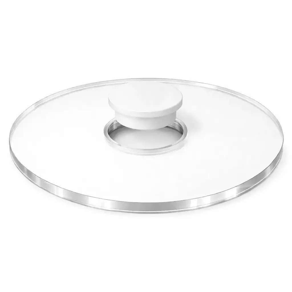 Plaque plexiglas ronde transaprente bouchon blanc affleurant sur mesure