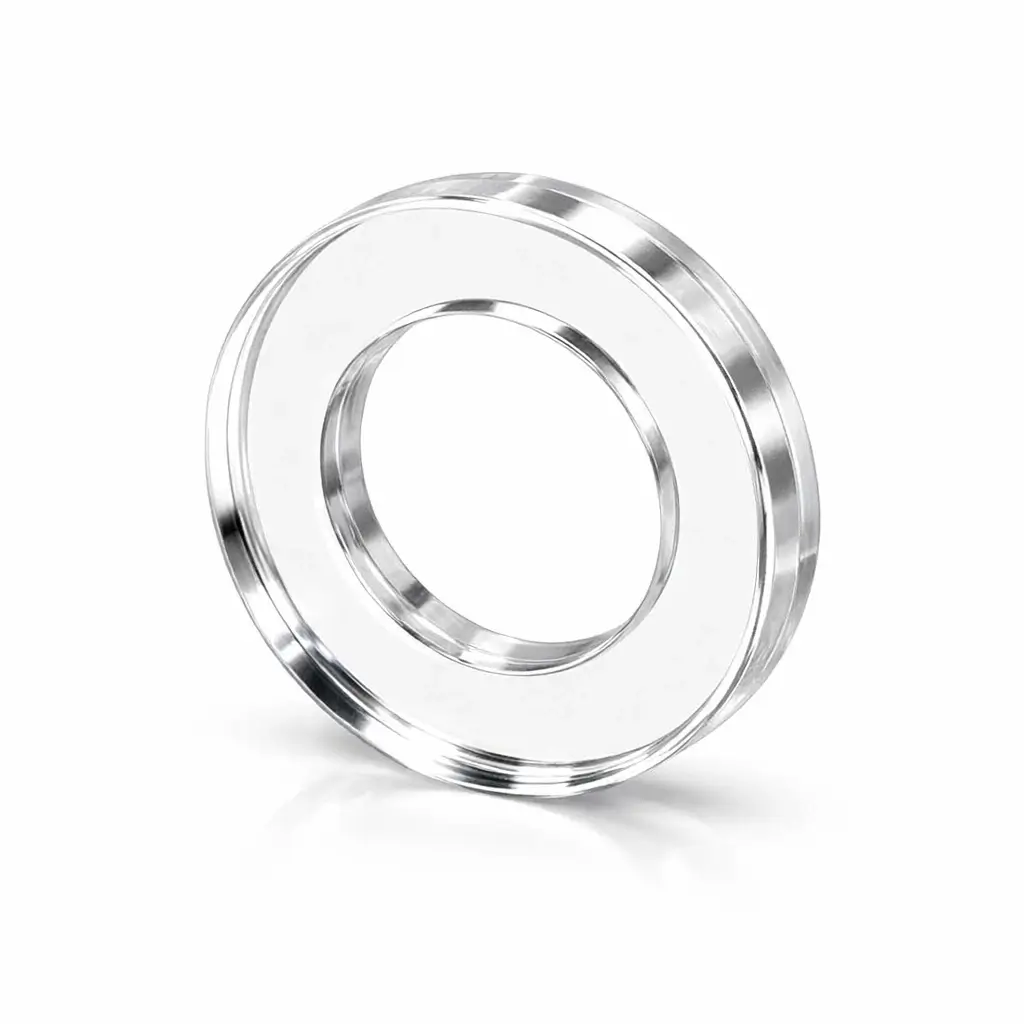Anneau plexiglass transparent 5 mm sur mesure diamètre extérieur 50 mm diamètre intérieur 35 mm en PMMA coulé CN GS avec chants polis miroir qualité optique premium
