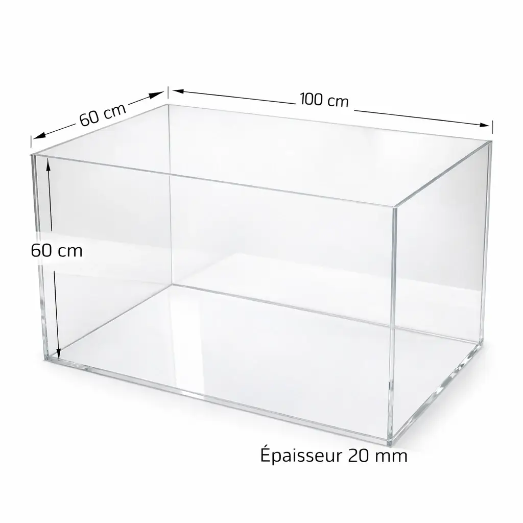 Bac Étanche Plexiglas 20 mm 100 x 60 x 60 cm