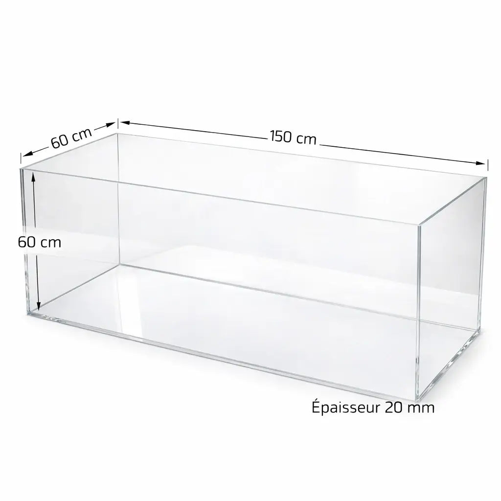 Bac Étanche Plexiglas 20 mm 150x60x60 cm