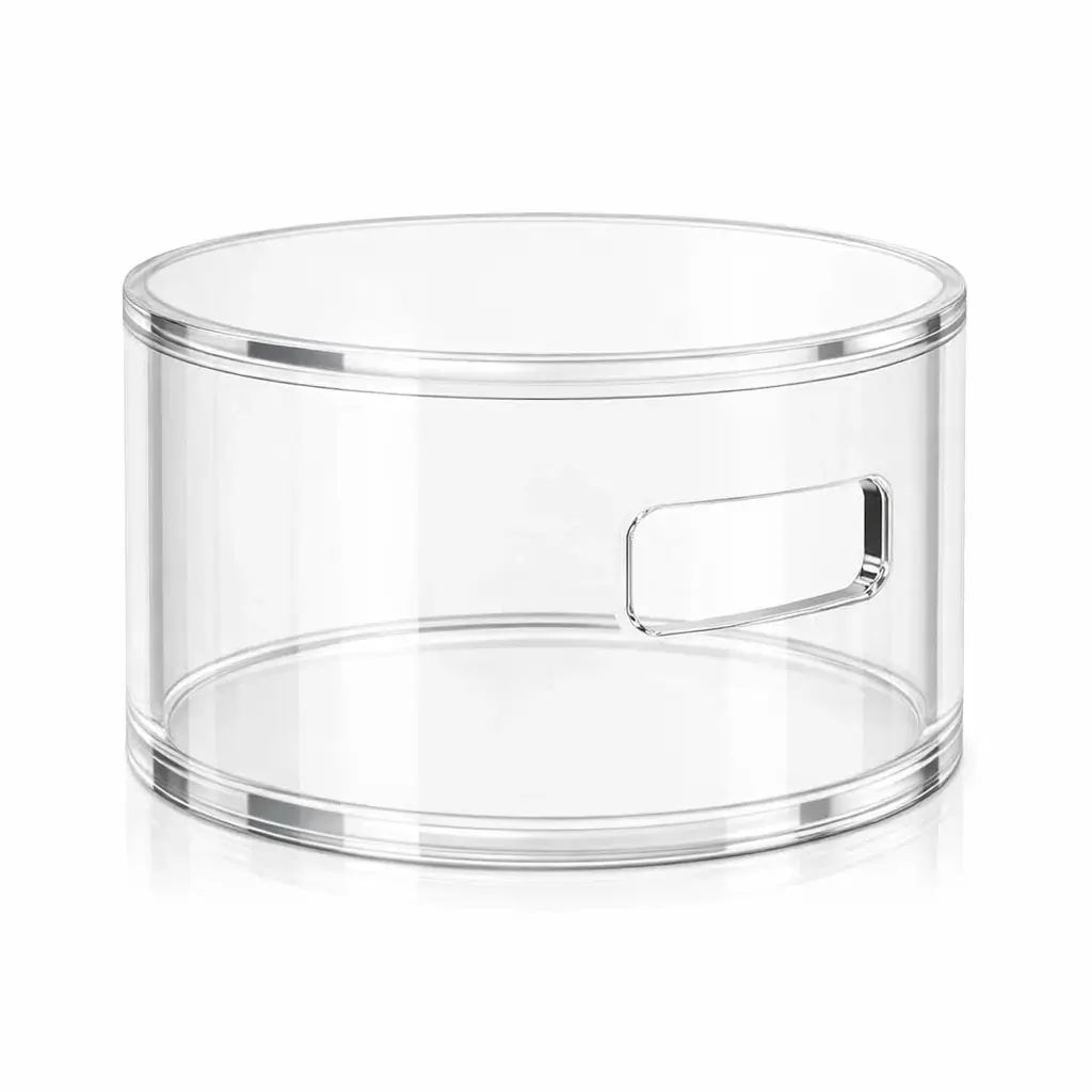 Cylindre Plexiglass Transparent Fermé Ø150 x H100 mm – PMMA Incolore 4 mm – Collage Invisible – Ouverture 40x20 mm