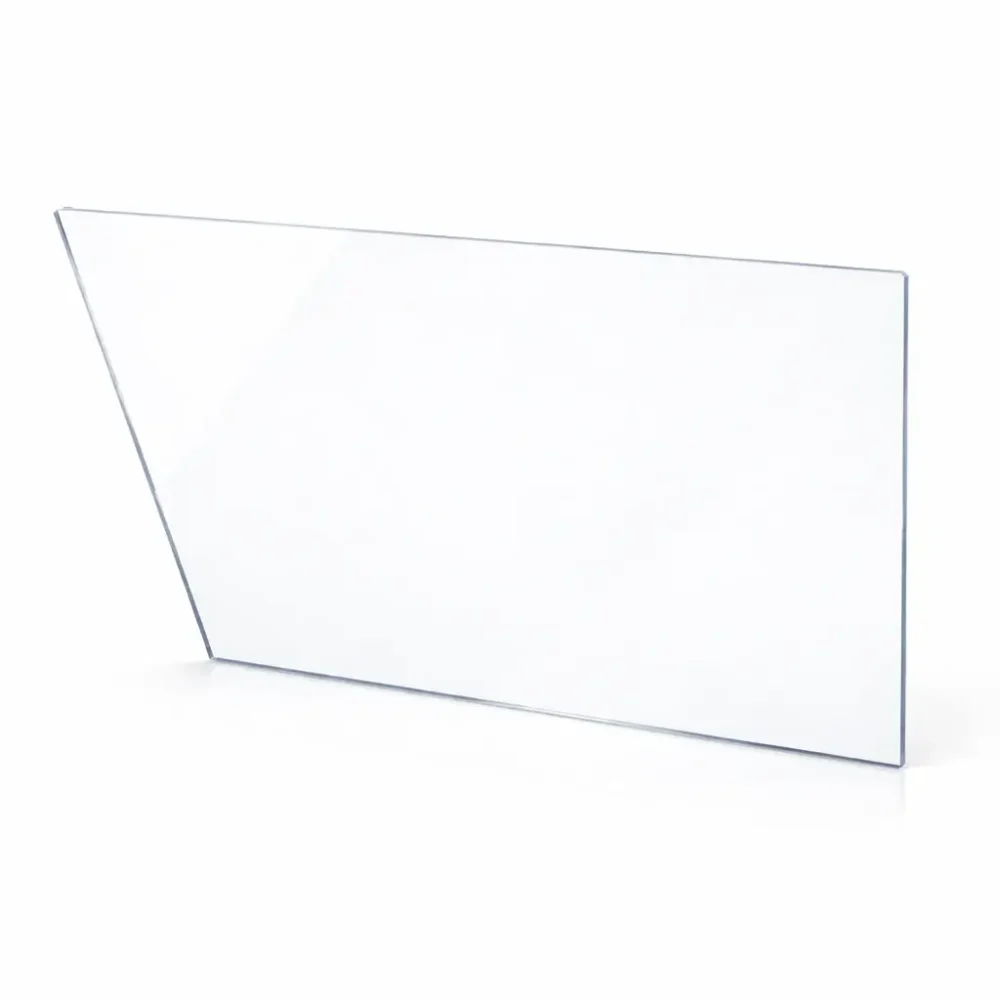 Plexiglass trapèze rectangle transparent.