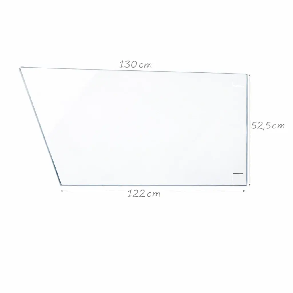 Plexiglass trapèze rectangle transparent 5 mm 130 x 122 x 52,5 cm