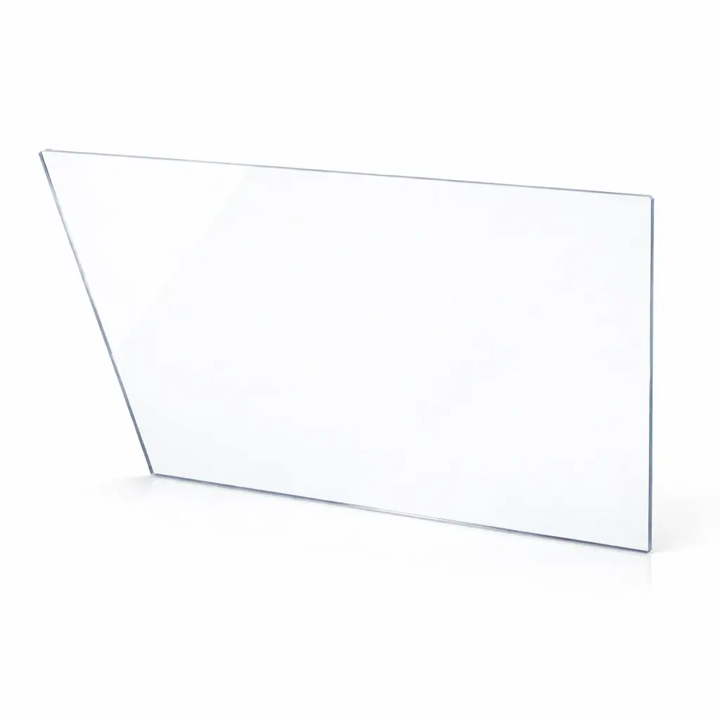 Plexiglass trapèze rectangle transparent.