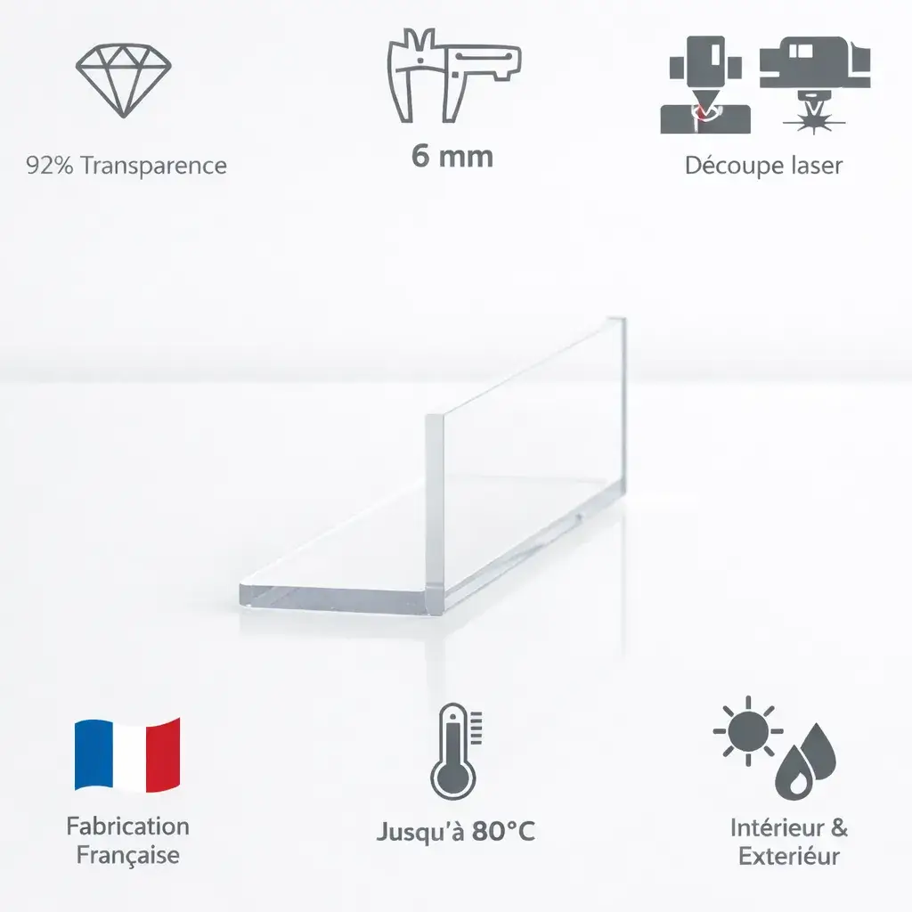 Profilé L Plexiglas 6 mm Sur Mesure