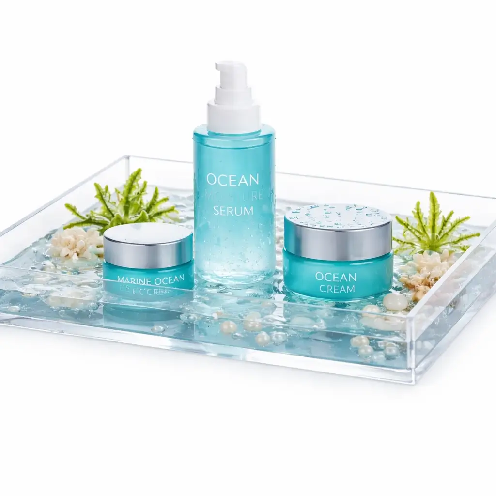 Bac transparent étanche shooting photo produit cosmétique PMMA Incolore 8 mm 600x500x60 mm