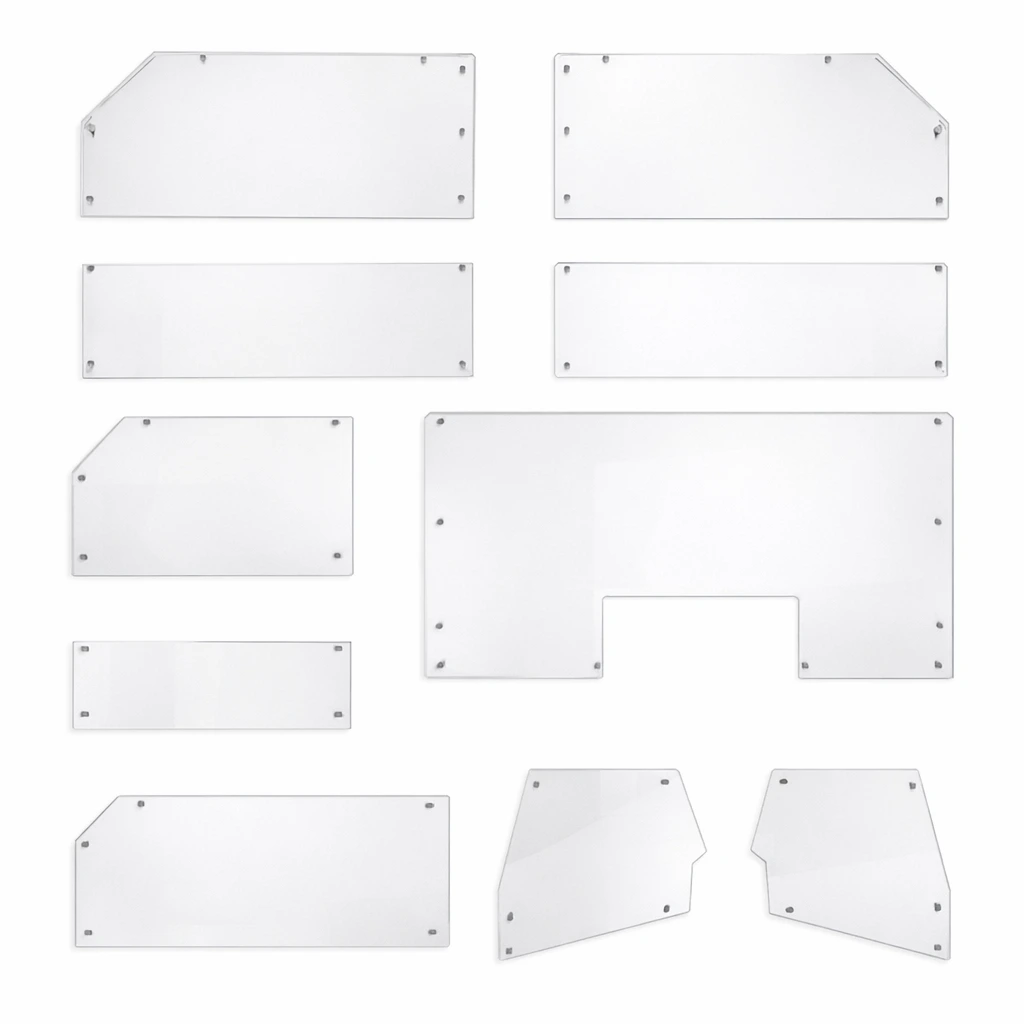 Decoupes Plexi sur mesure pour Carter de protection machine en plexiglass 4 mm