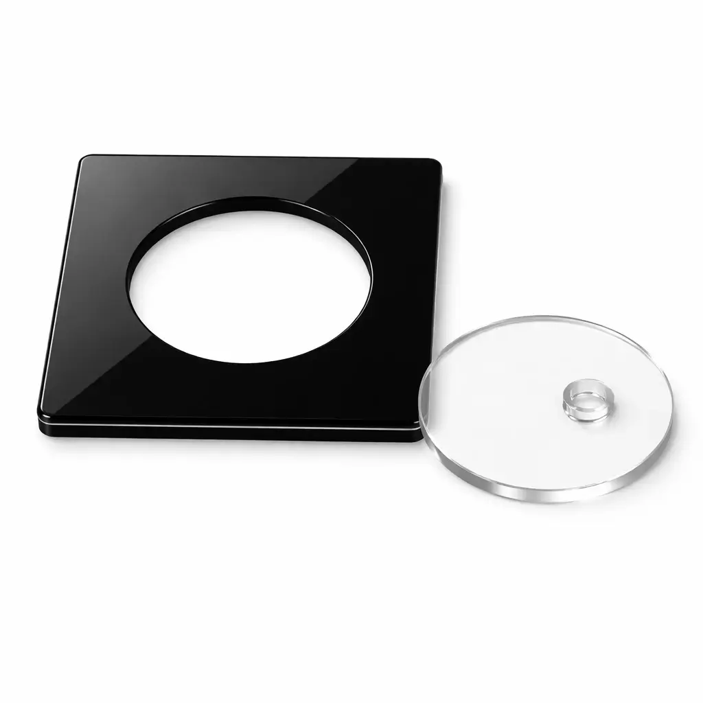 Passe cable plexiglass sur mesure noir et transparent
