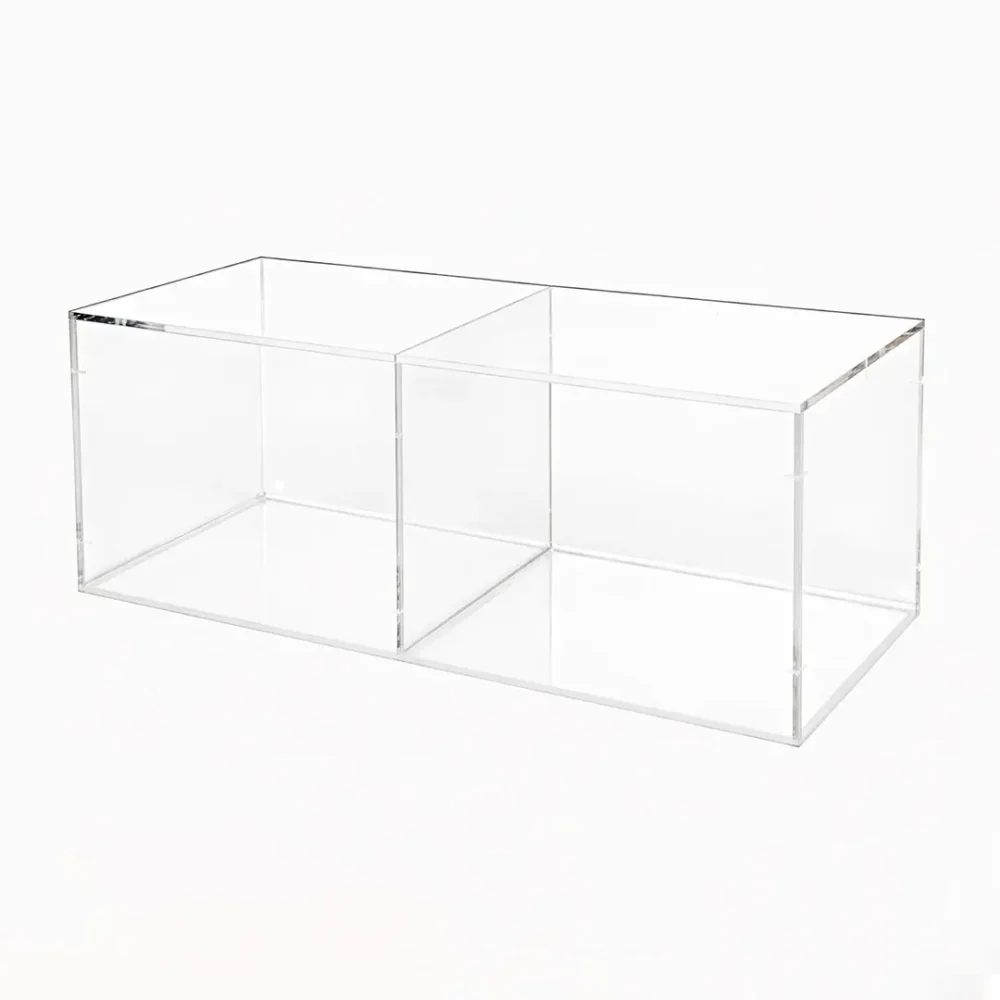 Bac Plexiglass Transparent 10 mm avec Séparation Centrale