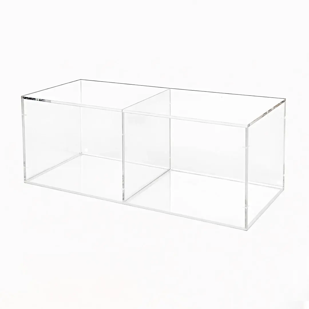 Bac Plexiglass Transparent 10 mm avec Séparation Centrale