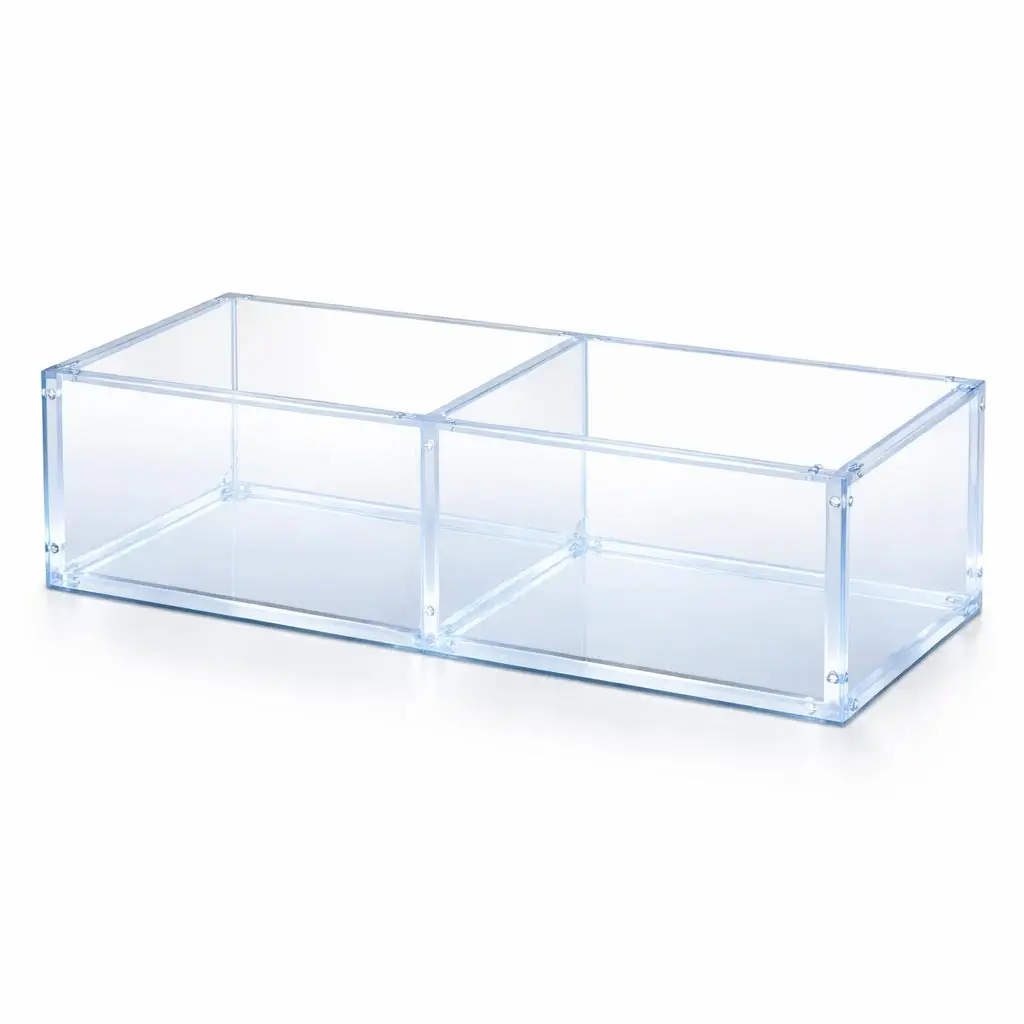 Marche Pied Plexiglass Transparent 15 mm avec Séparation Centrale