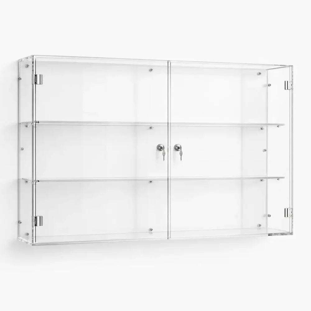 vitrine murale plexiglass 2 portes securisee