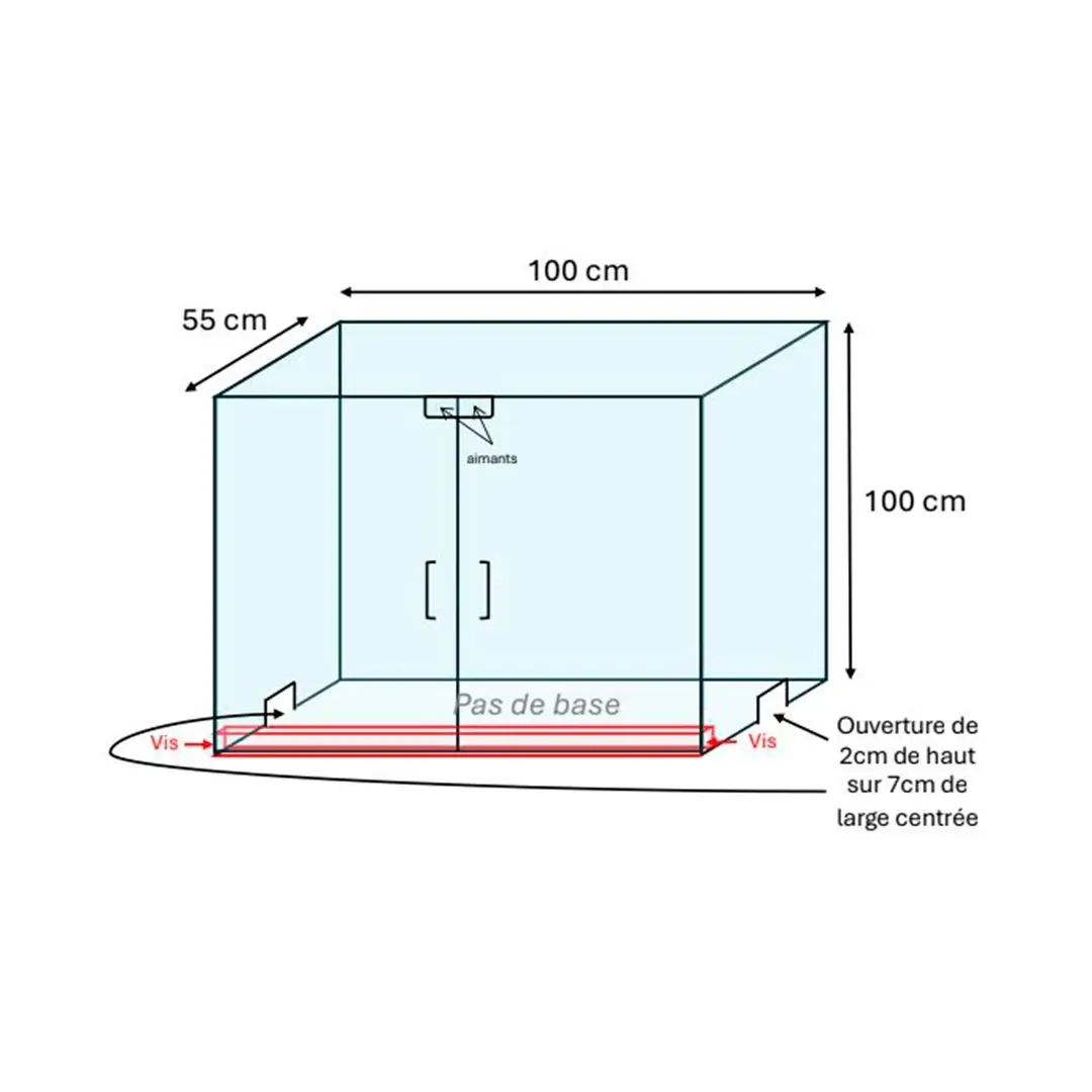 Enceinte Plexiglass 10 mm 2 Portes Sans Base