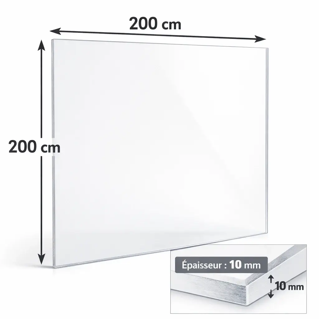 Plaque Plexi 2x2m 10 mm Transparent