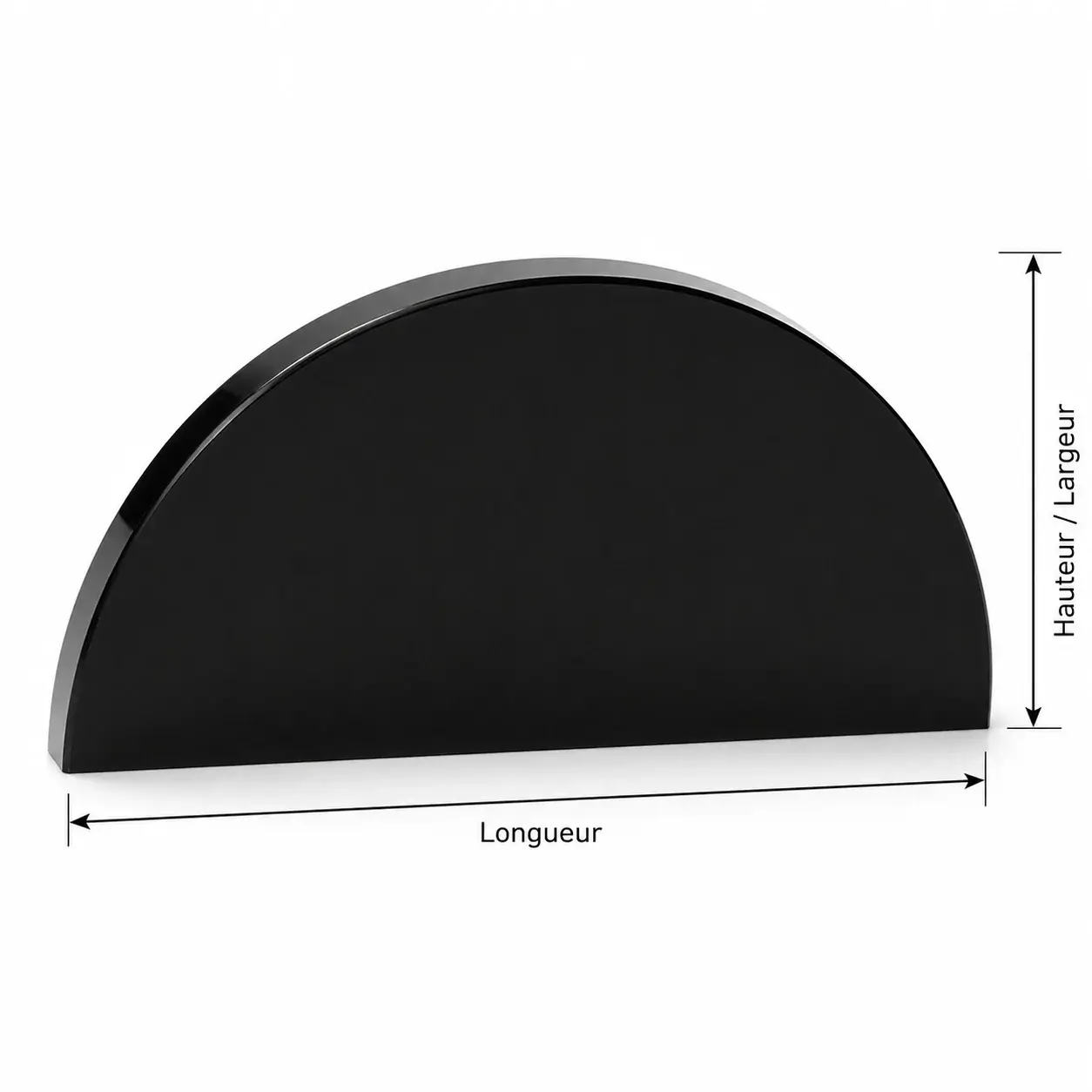 Demi rond plexiglass noir sur mesure