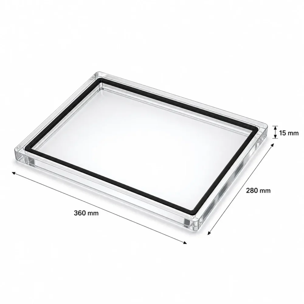 Couvercle plexiglass emboîtable avec joint néoprène
