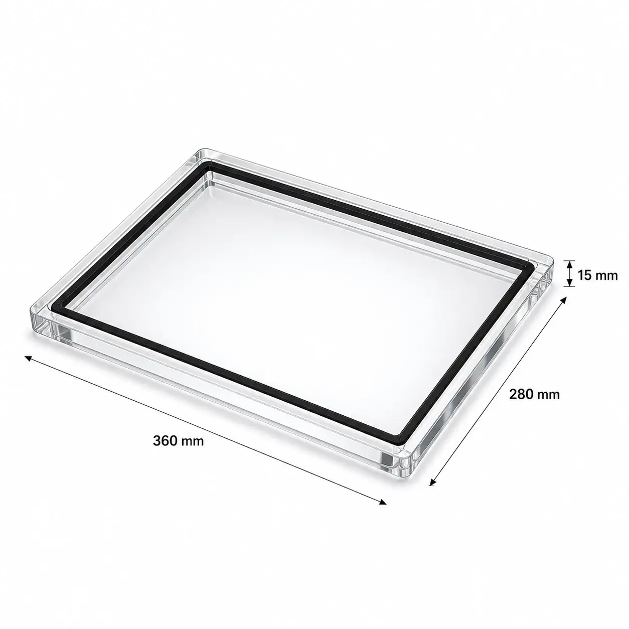Couvercle plexiglass emboîtable avec joint néoprène