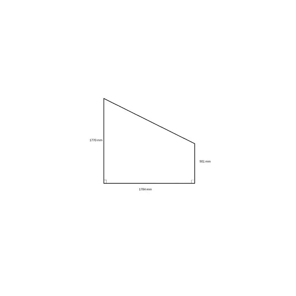 Découpe de Plaque Plexiglass Trapèze Transparent Premium (Coulé) 178.4 x 177cm / 90,1 cm | 10 mm | Angles: Carrés | Champs: Polis (Découpe Laser)