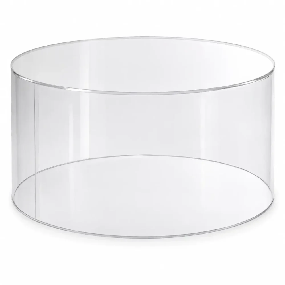 Grande Cloche Pâtisserie Transparente Ronde diamètre 75 cm hauteur 30 cm en Plexiglass transparent