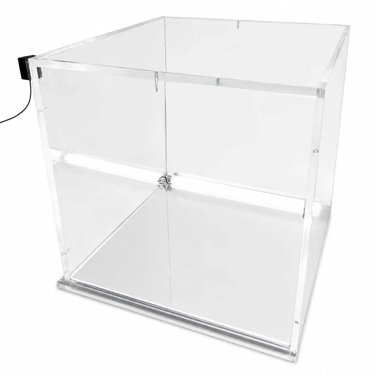 Kit éclairage LED sur mesure pour vitrine et socle en plexiglass transparent