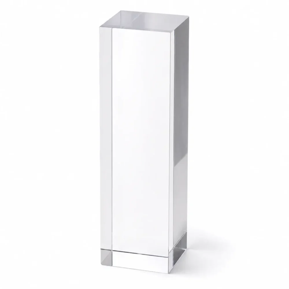 Cube Plexiglass transparent plein 100 x 100 x 342 mm