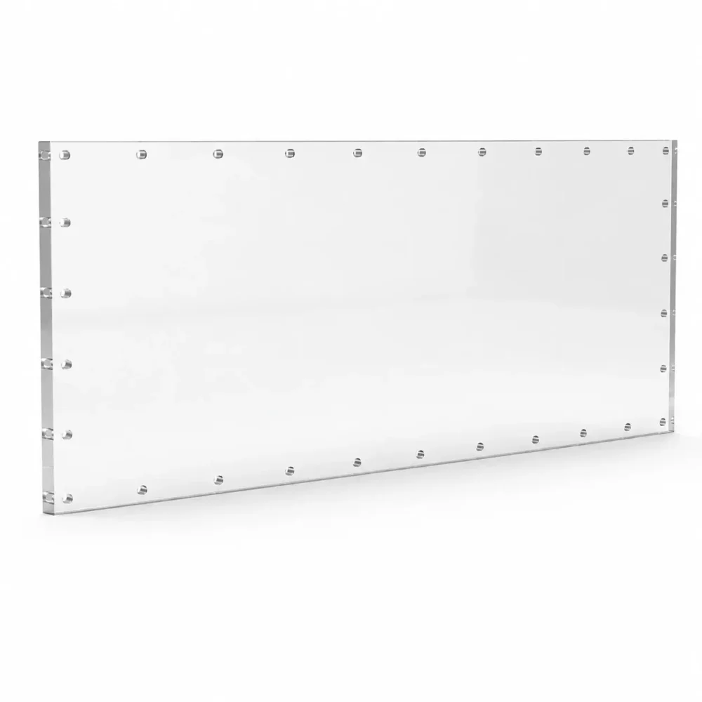 Hublot de Piscine en Plexiglass Transparent 1520 × 715 × 30 mm Percé