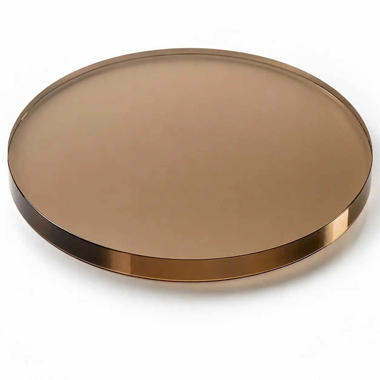 Plexiglass Rond Fume Marron Clair 10 mm Sur Mesure Bronze