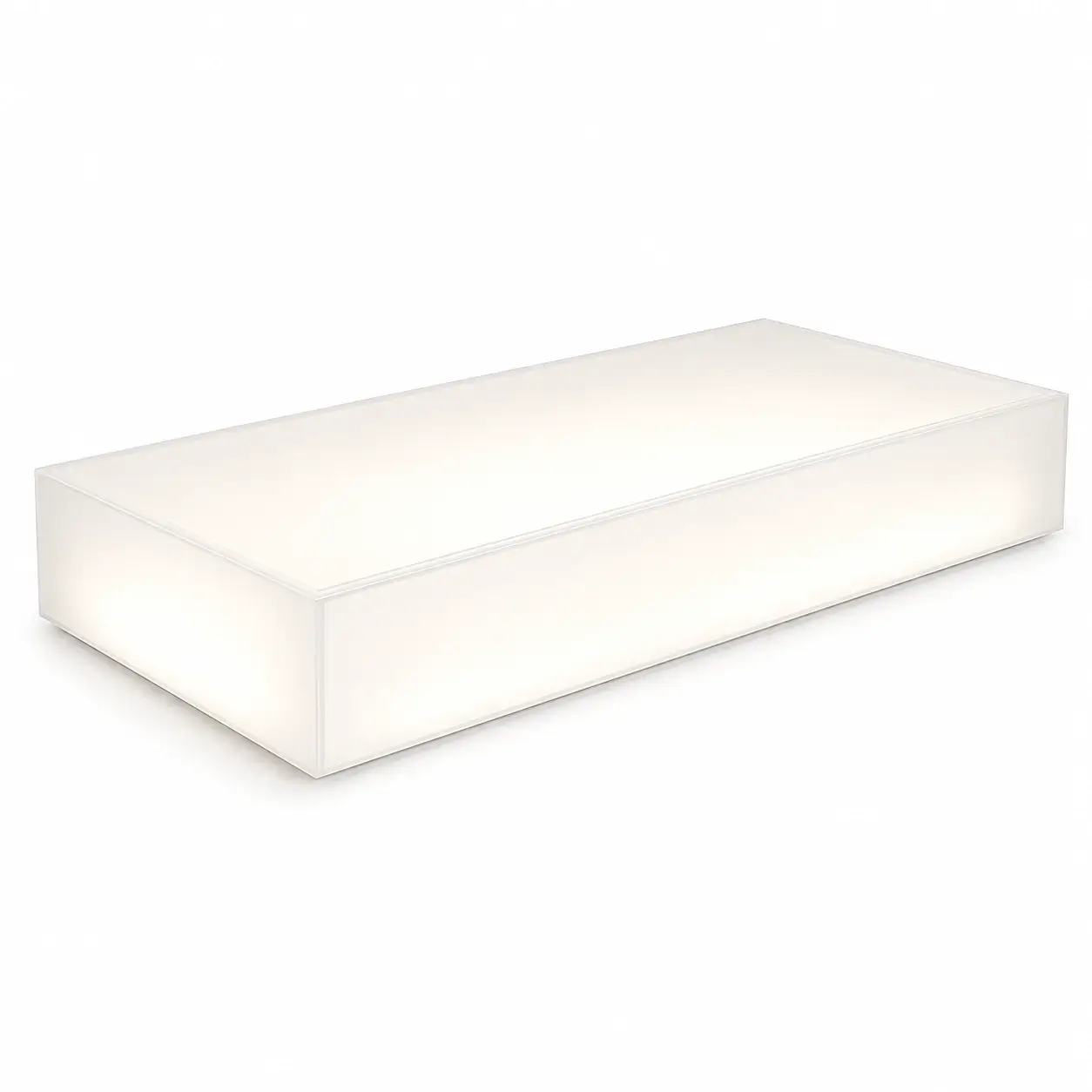 Socle lumineux 6 faces en Plexiglass dépoli satiné 10 mm sur mesure avec kit LED intégré