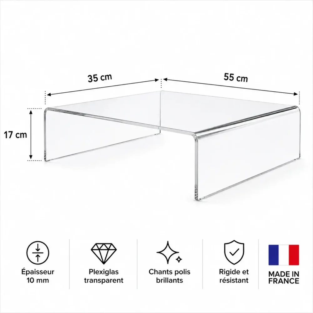 Pont en Plexiglas 10 mm 55 x 35 x H 17 cm – Transparent